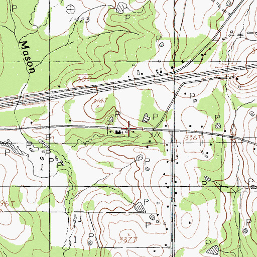 Topographic Map of Little Flock Church, TX