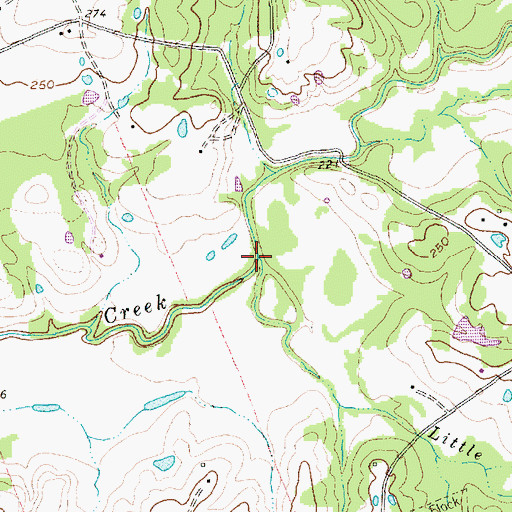 Topographic Map of Little Flock Creek, TX