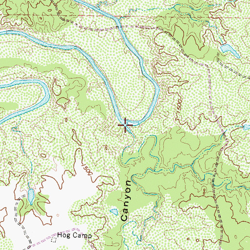Topographic Map of Little Getaway Canyon, TX