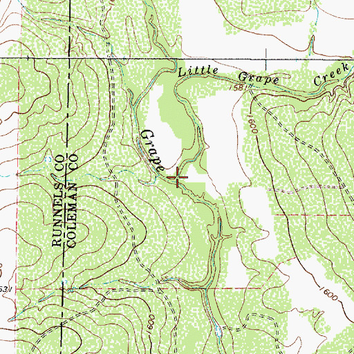 Topographic Map of Little Grape Creek, TX