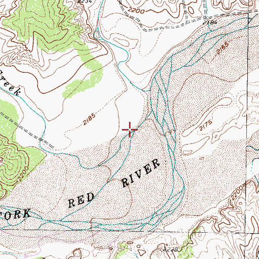 Topographic Map of Little Gyp Creek, TX