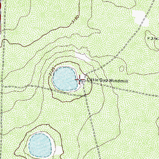 Topographic Map of Little Gyp Windmill, TX