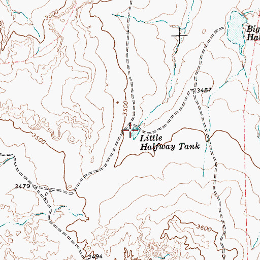 Topographic Map of Little Halfway Tank, TX