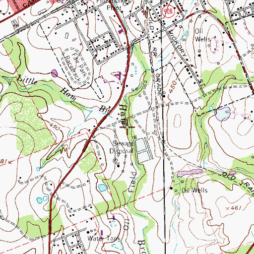 Topographic Map of Little Ham Branch, TX