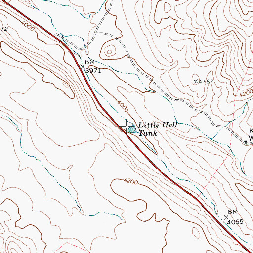 Topographic Map of Little Hell Tank, TX