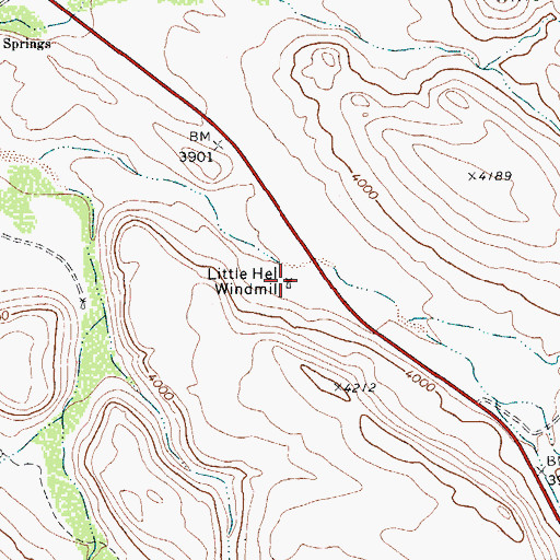 Topographic Map of Little Hell Windmill, TX