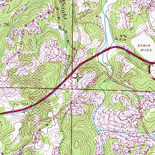 Topographic Map of Cedar Creek Church, AL