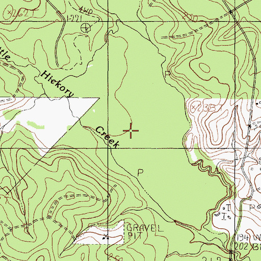 Topographic Map of Little Hickory Creek, TX