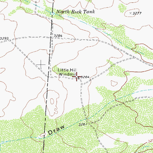 Topographic Map of Little Hill Windmill, TX