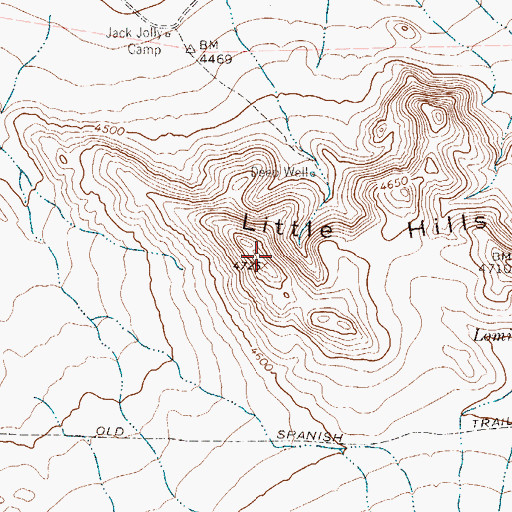 Topographic Map of Little Hills, TX