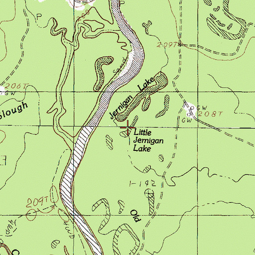 Topographic Map of Little Jernigan Lake, TX