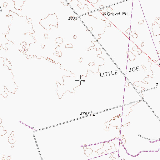 Topographic Map of Little Joe Oil Field, TX