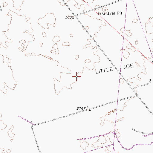 Topographic Map of Little Joe Oil Field, TX