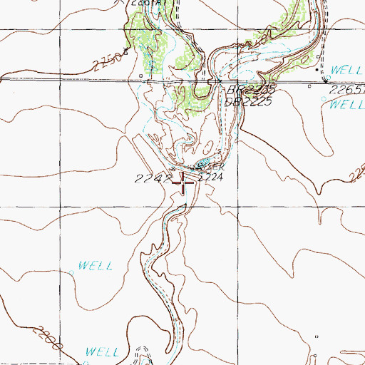 Topographic Map of Little John Mann Creek, TX