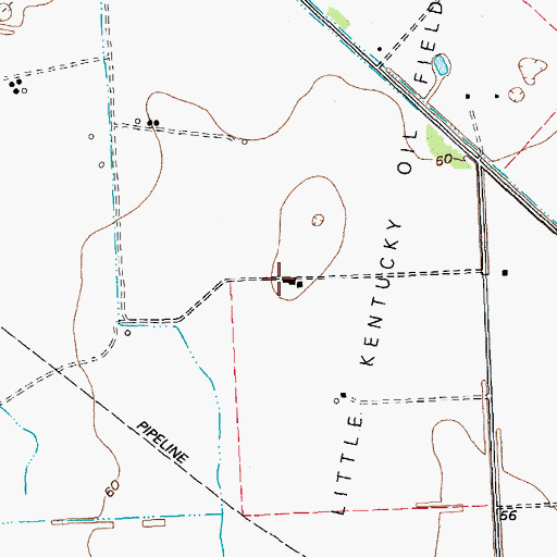 Topographic Map of Little Kentucky Oil Field, TX