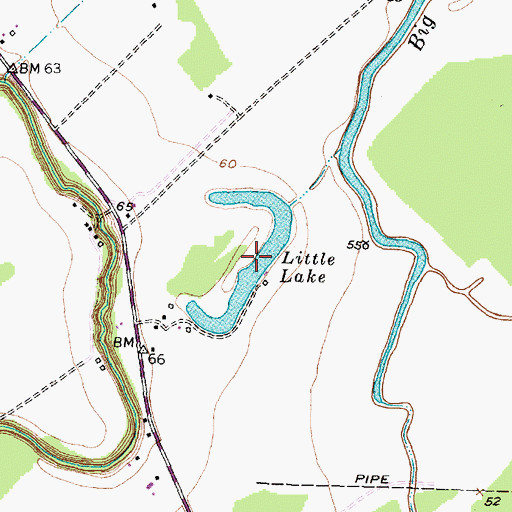 Topographic Map of Little Lake, TX
