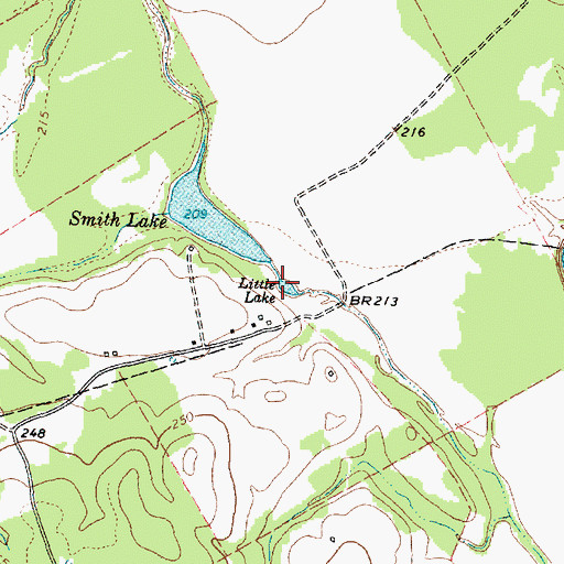 Topographic Map of Little Lake, TX