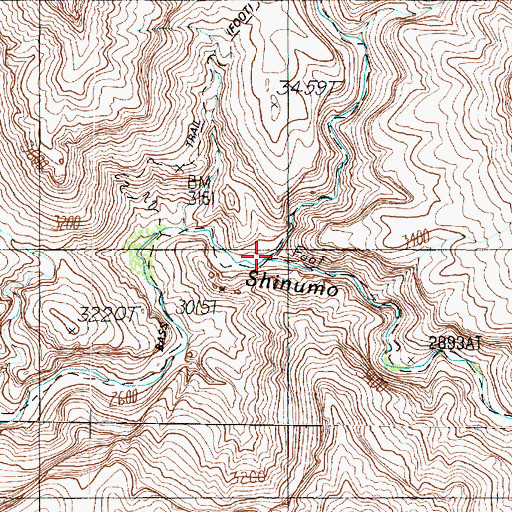 Topographic Map of White Creek, AZ