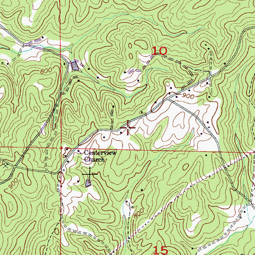 Topographic Map of Centerview Church, AL