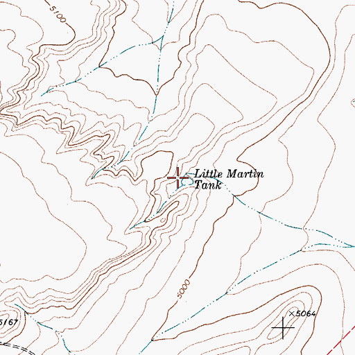 Topographic Map of Little Martin Tank, TX