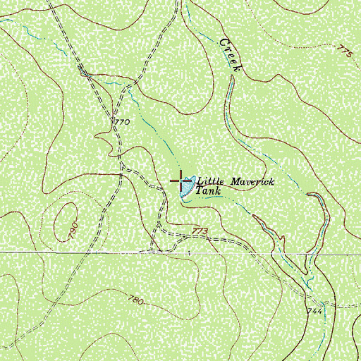 Topographic Map of Little Maverick Tank, TX