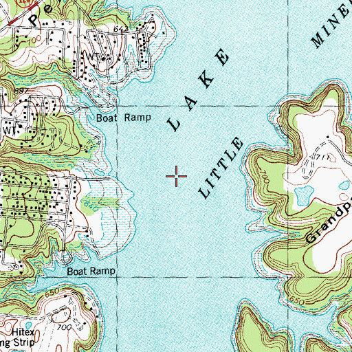 Topographic Map of Little Mineral Arm, TX