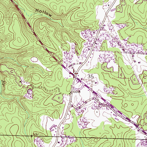 Topographic Map of Churntown, AL