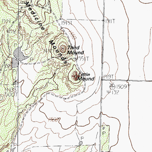 Topographic Map of Little Mound, TX