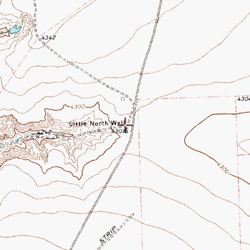 Topographic Map of Little North Well, TX