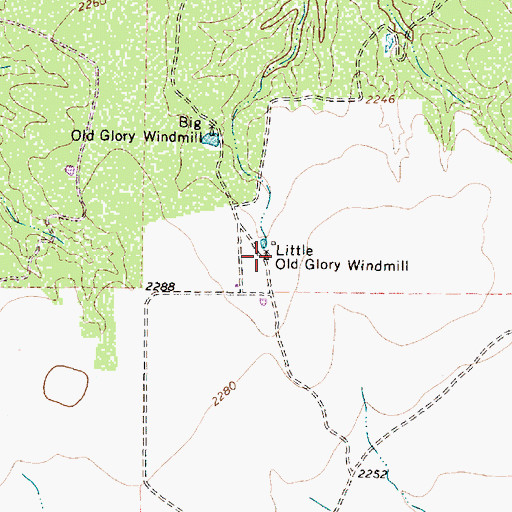 Topographic Map of Little Old Glory Windmill, TX