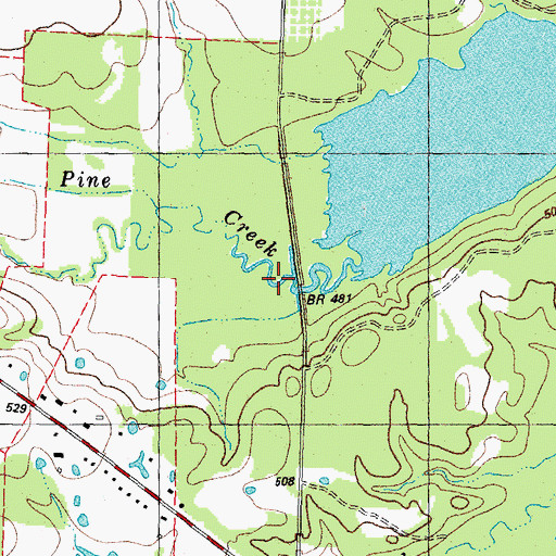 Topographic Map of Little Pine Creek, TX