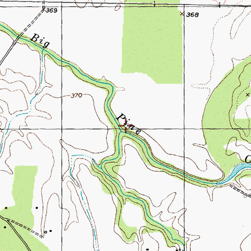 Topographic Map of Little Pine Creek, TX