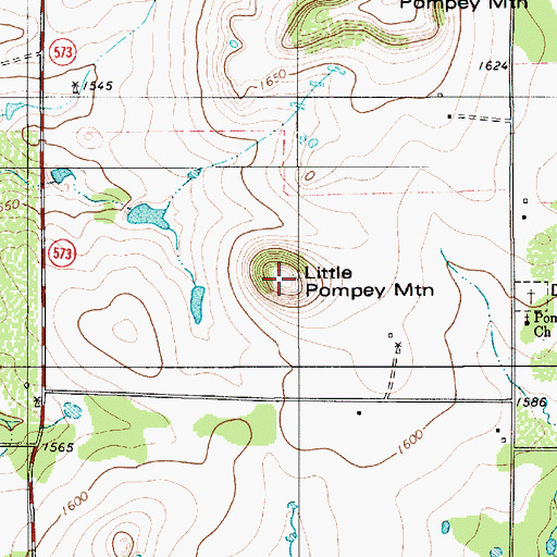 Topographic Map of Little Pompey Mountain, TX