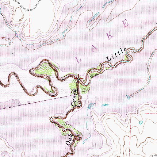 Topographic Map of Little Post Oak Creek, TX