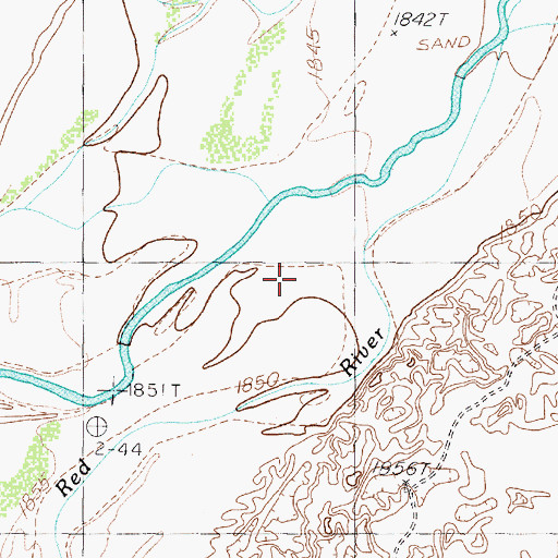 Topographic Map of Little Red River, TX