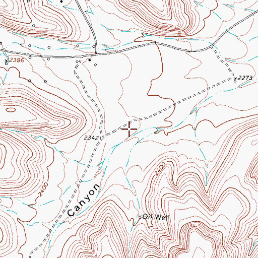 Topographic Map of Little Riffle Canyon, TX