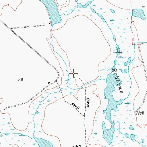 Topographic Map of Little Robbins Slough, TX