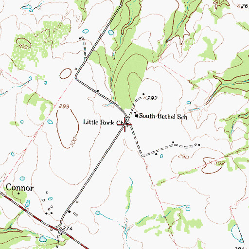Topographic Map of Little Rock Church, TX