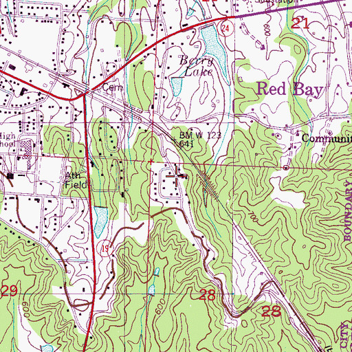 Topographic Map of Community Center Baptist Church, AL