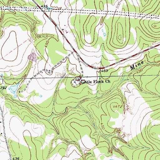 Topographic Map of Little Rock Church, TX