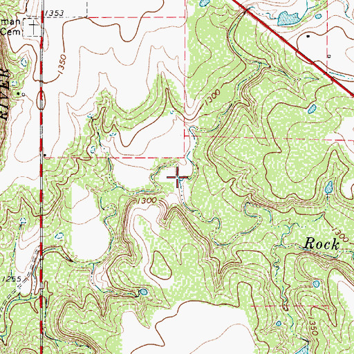 Topographic Map of Little Rock Creek, TX