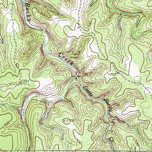 Topographic Map of Little Rocky Creek, TX