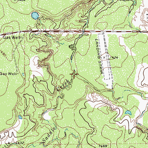 Topographic Map of Little Saddle Creek, TX