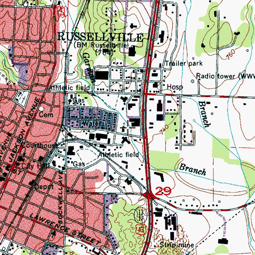Topographic Map of Concord Baptist Church, AL