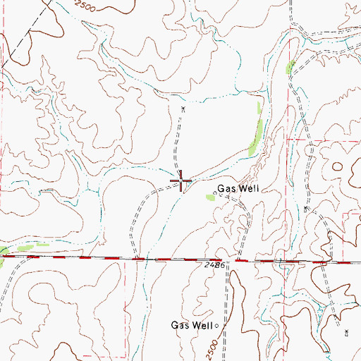 Topographic Map of Little Sand Creek, TX