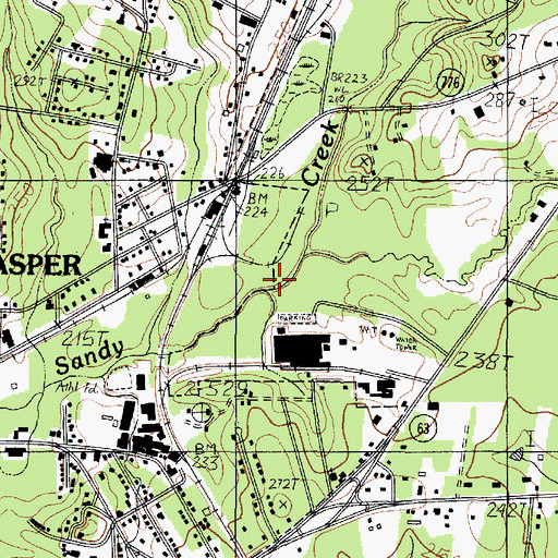 Topographic Map of Little Sandy Creek, TX