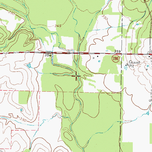 Topographic Map of Little Sandy Creek, TX
