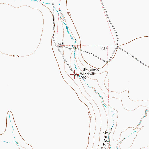 Topographic Map of Little Sarco Windmill, TX