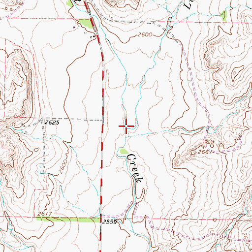 Topographic Map of Little Skillet Creek, TX