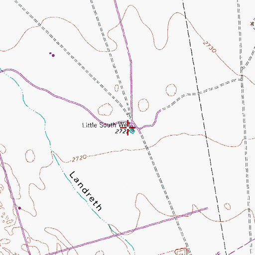 Topographic Map of Little South Well, TX